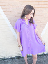 Load image into Gallery viewer, Orchid Ruffle Sleeve Dress