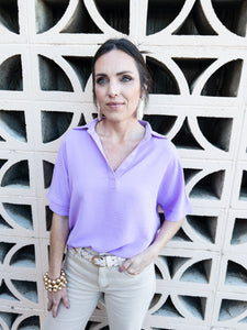 Spring Collared Blouse Tops