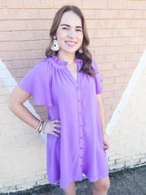 Load image into Gallery viewer, Orchid Ruffle Sleeve Dress