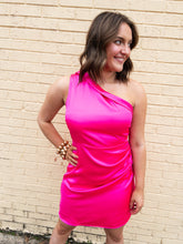 Load image into Gallery viewer, Barbie Pink One Shoulder Dress