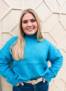 Electric Blue Turtle Neck Sweater