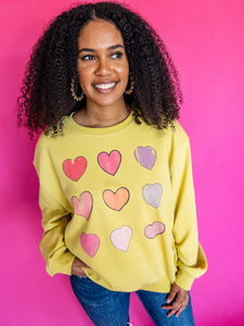 Yellow Multi Heart Sweatshirt