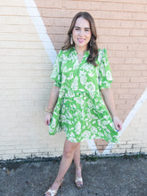 Load image into Gallery viewer, Spring Green Floral Dress