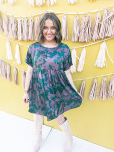 Evergreen Leaf Print Dress