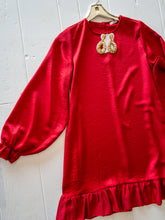 Load image into Gallery viewer, Red Satin Shift Dress