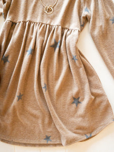 Caramel Stars Babydoll Dress