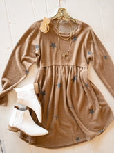 Load image into Gallery viewer, Caramel Stars Babydoll Dress