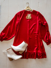 Load image into Gallery viewer, Red Satin Shift Dress