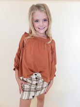 Load image into Gallery viewer, Girls Cream Plaid Skirt &amp; Blazer Set