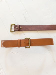 Rectangle Buckle Leather Belts